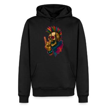 Punk Skull - Men’s Premium Organic Hoodie - black - Front - Nico (187cm)