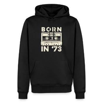 1973 Vintage Birthday Gift Idea Mixtape - Sweat à capuche Premium bio Homme - noir - Devant - Nico (187cm)