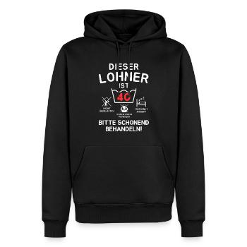 Ce salarié a 40 ans. - Sweat à capuche Premium bio Homme - noir - Devant - Nico (187cm)
