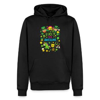 Lucky to Be Awesome St. Patrick Design - Männer Premium Bio Hoodie - Schwarz - Vorne - Nico (187cm)