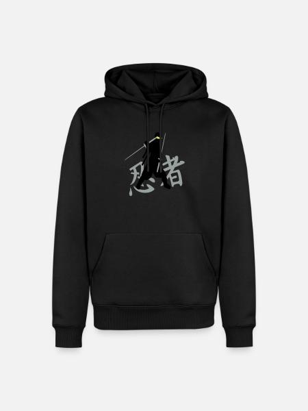 ninja kanji (A, 3c) - Men’s Premium Organic Hoodie - black