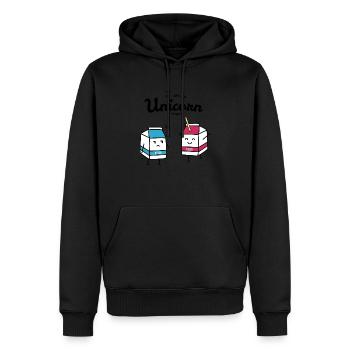 I am a unicorn - Sweat à capuche Premium bio Homme - noir - Devant - Nico (187cm)