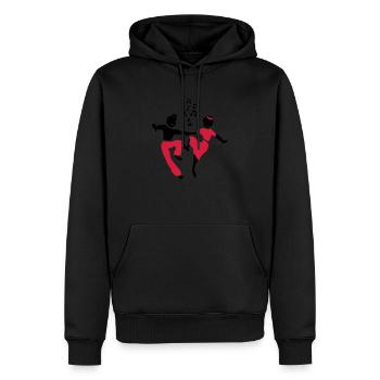 Dance by Patjila - Männer Premium Bio Hoodie - Schwarz - Vorne - Nico (187cm)