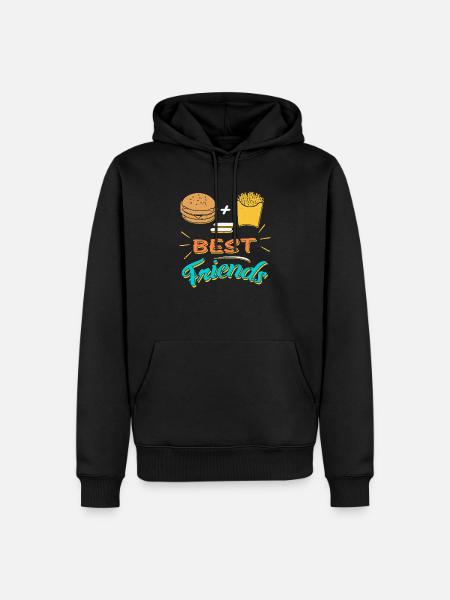 Burger + Fries = Best Friends - Men’s Premium Organic Hoodie - black