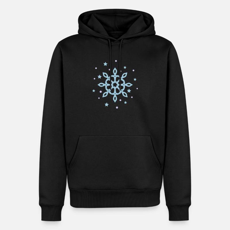 flocon de neige - Sweat à capuche Premium bio Homme - noir
