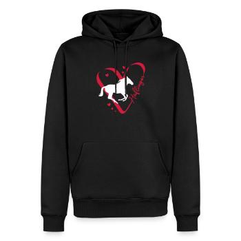 Haflinger Herz - Männer Premium Bio Hoodie - Schwarz - Vorne - Nico (187cm)