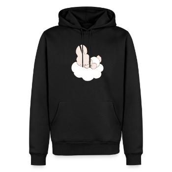 Baby Bunny sleeping on cloud - Men’s Premium Organic Hoodie - black - Front - Nico (187cm)