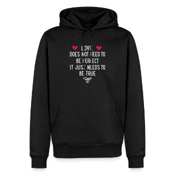 amour - Sweat à capuche Premium bio Homme - noir - Devant - Nico (187cm)