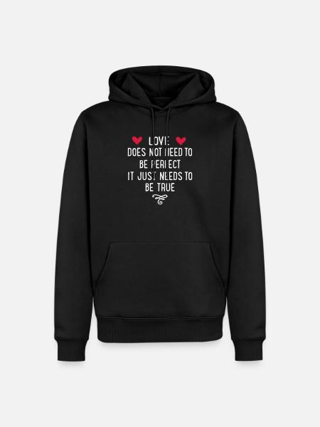 amour - Sweat à capuche Premium bio Homme - noir