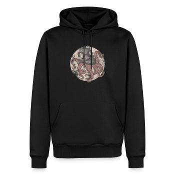 Oktopus in Taucherhelm - Männer Premium Bio Hoodie - Schwarz - Vorne - Nico (187cm)