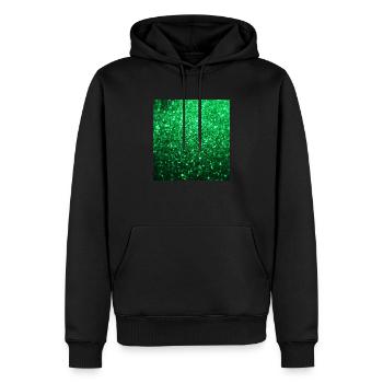 Paillettes vertes étincelantes - Sweat à capuche Premium bio Homme - noir - Devant - Nico (187cm)