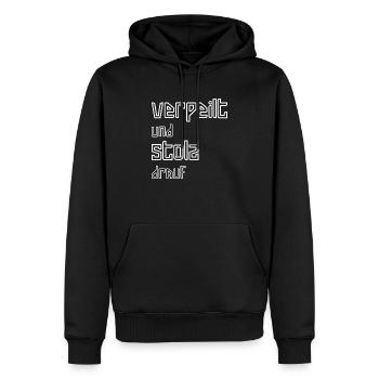 Verpeilt und stolz drauf I weiss I Geschenk - Männer Premium Bio Hoodie - Schwarz - Vorne - Nico (187cm)