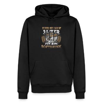 Alles unter 3 Liter ist ein Softdrink - Männer Premium Bio Hoodie - Schwarz - Vorne - Nico (187cm)
