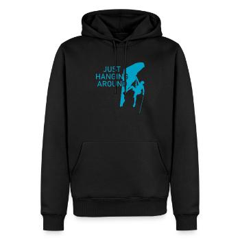 Bouldern Klettern Climbing Wandern - Männer Premium Bio Hoodie - Schwarz - Vorne - Nico (187cm)