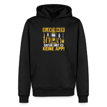 Elektriker Dafür gibt es keine App! Elektro - Männer Premium Bio Hoodie - Schwarz - Vorne - Nico (187cm)