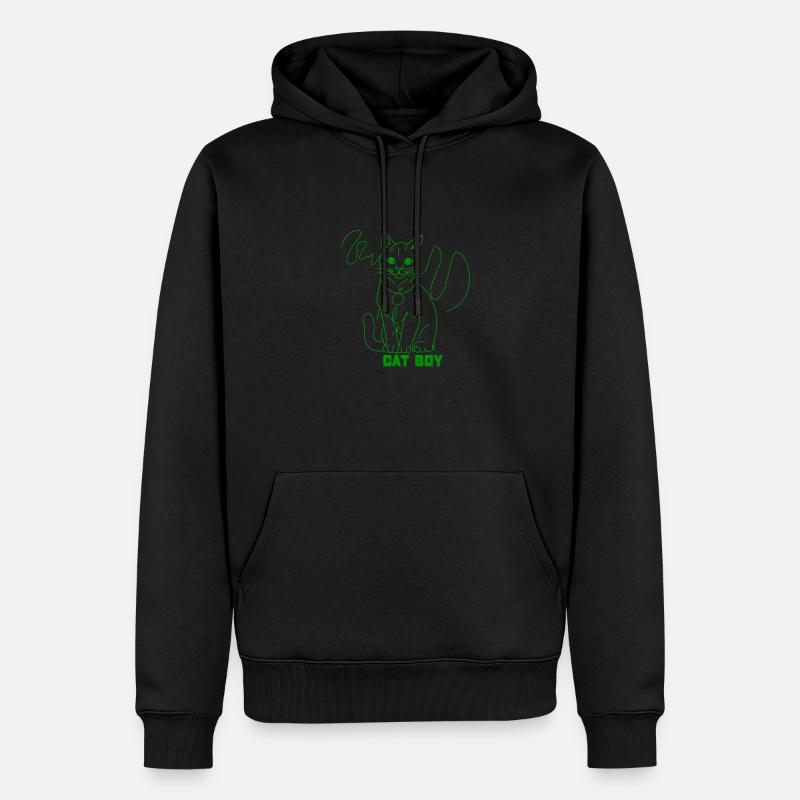 Katzenjunge - Männer Premium Bio Hoodie - Schwarz