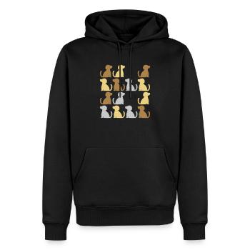 Muster brave sitzende Hunde - Männer Premium Bio Hoodie - Schwarz - Vorne - Nico (187cm)