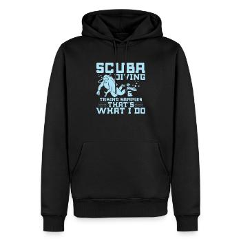 Scuba Diving & Taking Samples Ocean Student - Men’s Premium Organic Hoodie - black - Front - Nico (187cm)