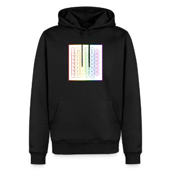 LGBTQ Regenbogen weiß - Männer Premium Bio Hoodie - Schwarz - Vorne - Nico (187cm)