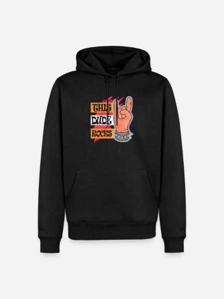 This Dude Rocks - Männer Premium Bio Hoodie - Schwarz