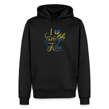 Suède Suède Viking Norden Scandinavie fika - Sweat à capuche Premium bio Homme - noir - Devant - Nico (187cm)
