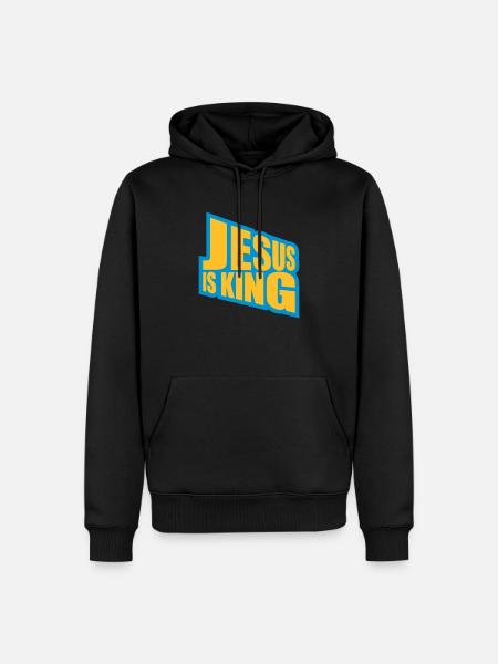 jesus is king quote - Men’s Premium Organic Hoodie - black