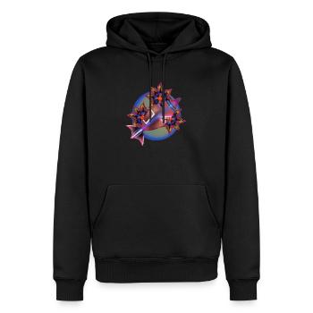 Bombe - Männer Premium Bio Hoodie - Schwarz - Vorne - Nico (187cm)