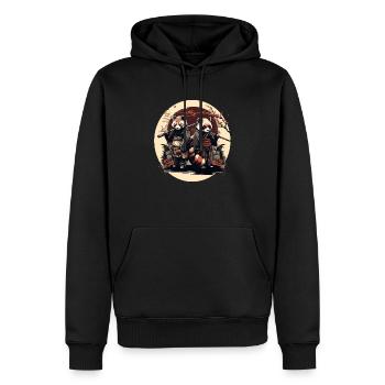 Roter Panda 7 - Männer Premium Bio Hoodie - Schwarz - Vorne - Nico (187cm)