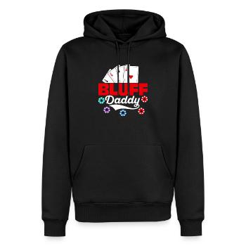 Bluff Daddy Poker Card Player - Männer Premium Bio Hoodie - Schwarz - Vorne - Nico (187cm)