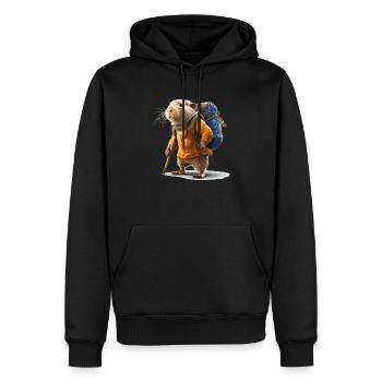 Maulwurfsratte ist für diese Wanderung vorbereitet - Männer Premium Bio Hoodie - Schwarz - Vorne - Nico (187cm)