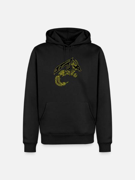 Tribal Black and Yellow Dragon - Men’s Premium Organic Hoodie - black