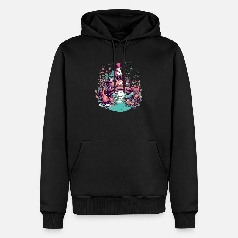 La rivière et le prieur - Sweat à capuche Premium bio Homme - noir