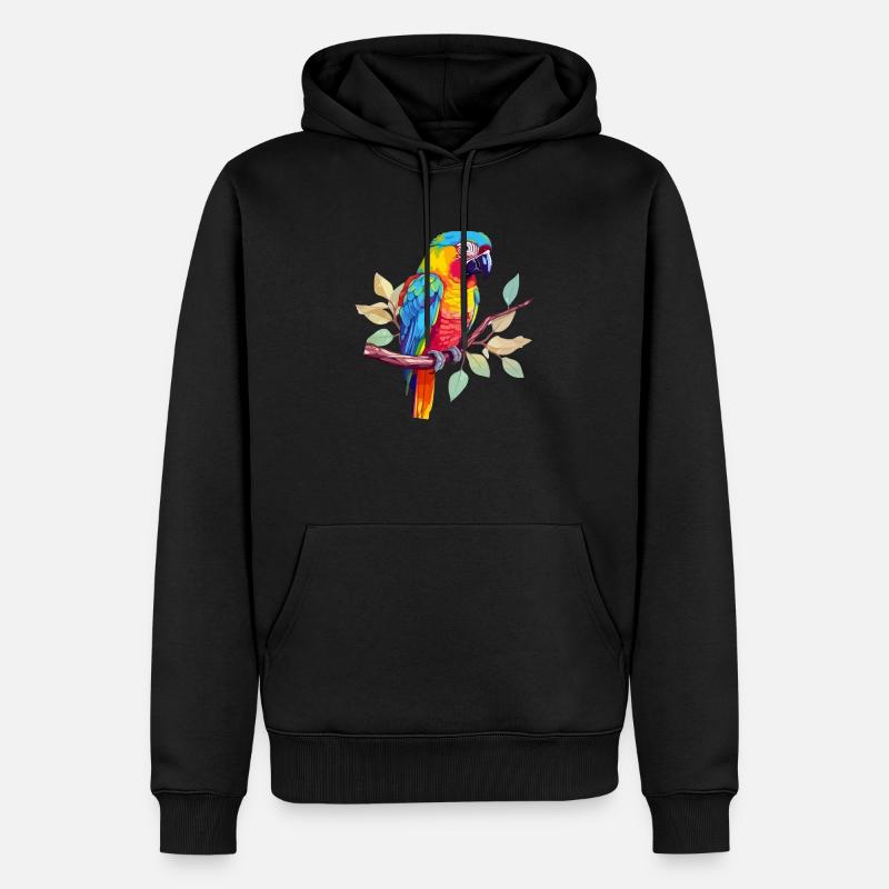 Hacki le perroquet - Sweat à capuche Premium bio Homme - noir