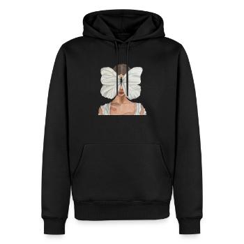 Schmetterlingsfrau - Männer Premium Bio Hoodie - Schwarz - Vorne - Nico (187cm)