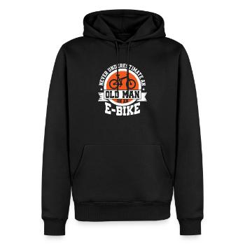 Ne sous-estimez jamais un vieil homme sur un vélo électrique Electr - Sweat à capuche Premium bio Homme - noir - Devant - Nico (187cm)
