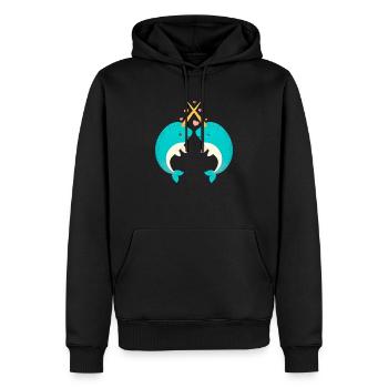 Narwal Narwal Liebe Herz Paar Wal - Männer Premium Bio Hoodie - Schwarz - Vorne - Nico (187cm)