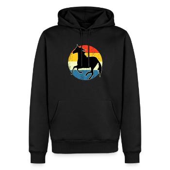 Vintage Retro Horse Sunset pour les amateurs de chevaux - Sweat à capuche Premium bio Homme - noir - Devant - Nico (187cm)