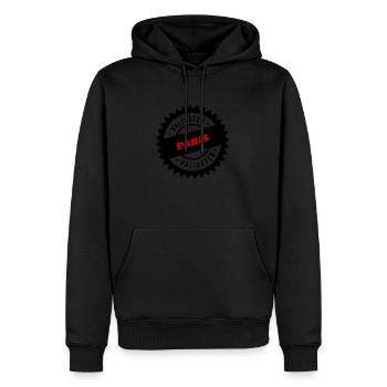 PARIS CERTIFIE - Sweat à capuche Premium bio Homme - noir - Devant - Nico (187cm)