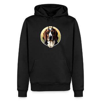 Basset Hound - Männer Premium Bio Hoodie - Schwarz - Vorne - Nico (187cm)