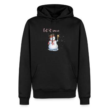 let it snow - Männer Premium Bio Hoodie - Schwarz - Vorne - Nico (187cm)