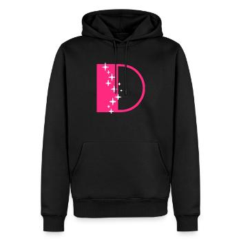 Letter D Glitter - Men’s Premium Organic Hoodie - black - Front - Nico (187cm)