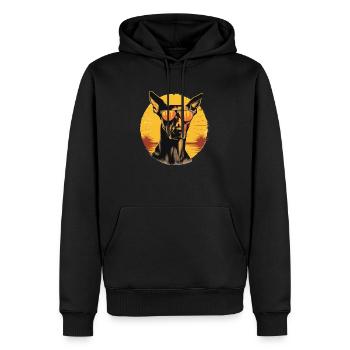 Doberman 2 - Sweat à capuche Premium bio Homme - noir - Devant - Nico (187cm)