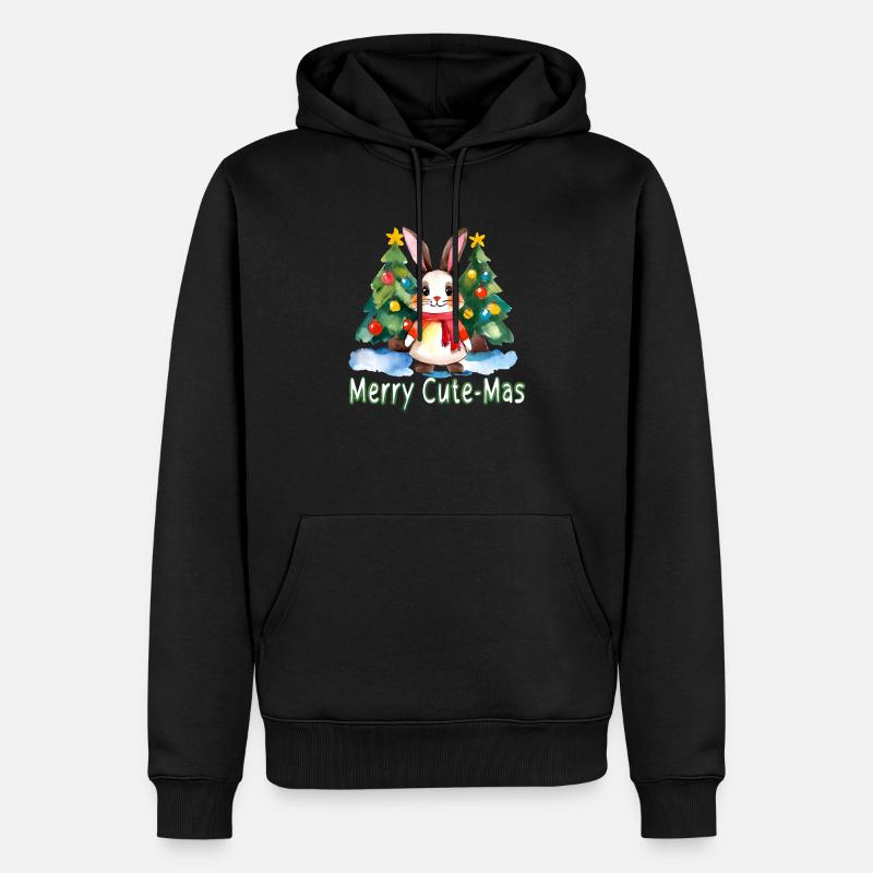Joyeux lapin mignon - Sweat à capuche Premium bio Homme - noir