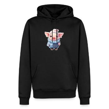 süßem Schweinchen ist kalt - Männer Premium Bio Hoodie - Schwarz - Vorne - Nico (187cm)