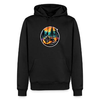 quad et tout terrain - Sweat à capuche Premium bio Homme - noir - Devant - Nico (187cm)