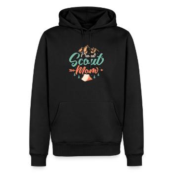 Scout Mom's Journey: Love & Dedication Tee - Men’s Premium Organic Hoodie - black - Front - Nico (187cm)