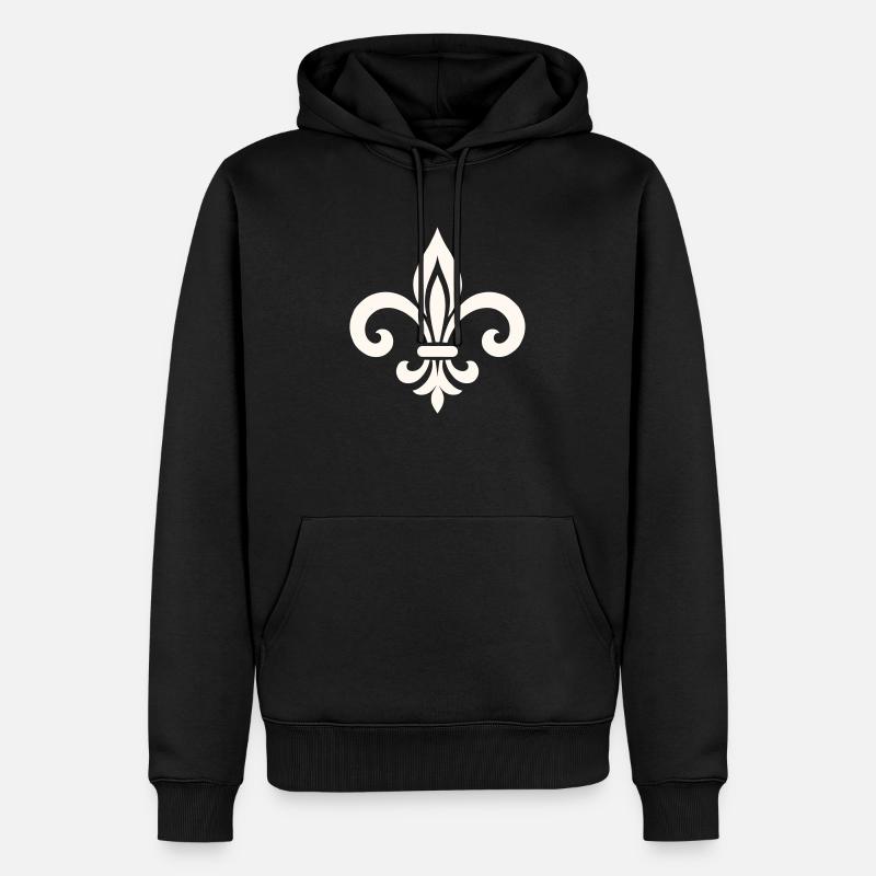 fleur de lys - Sweat à capuche Premium bio Homme - noir