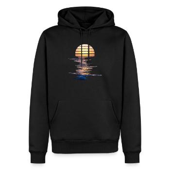 Sunset - Men’s Premium Organic Hoodie - black - Front - Nico (187cm)