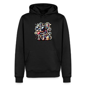 Frenchie bunt - Männer Premium Bio Hoodie - Schwarz - Vorne - Nico (187cm)