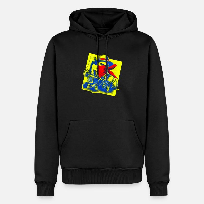 Wütender rumänischer Bauer - Männer Premium Bio Hoodie - Schwarz